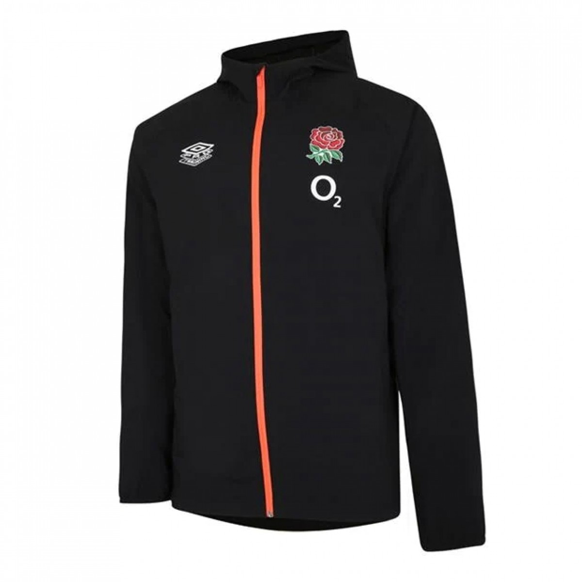 Куртка Umbro England Rugby Shower Jacket 2021 2022 Black/Coral, M (46) (11672794) в інтернет