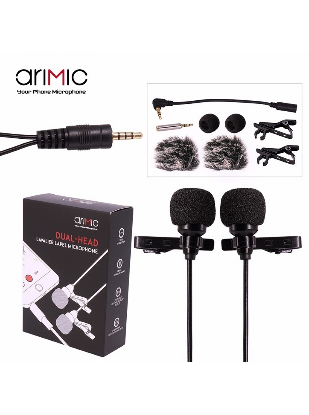

Петличный микрофон (петличка) Ulanzi DUALMIC 6M для смартфонов, камер, планшетов