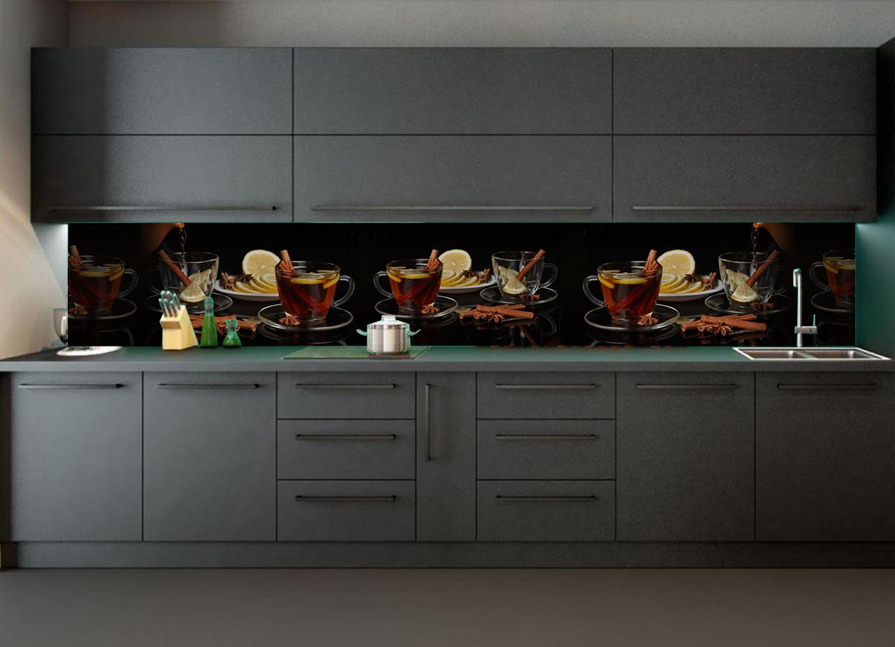 

Наклейки кухонный фартук Zatarga " Чай специи " 600х2500 мм черный