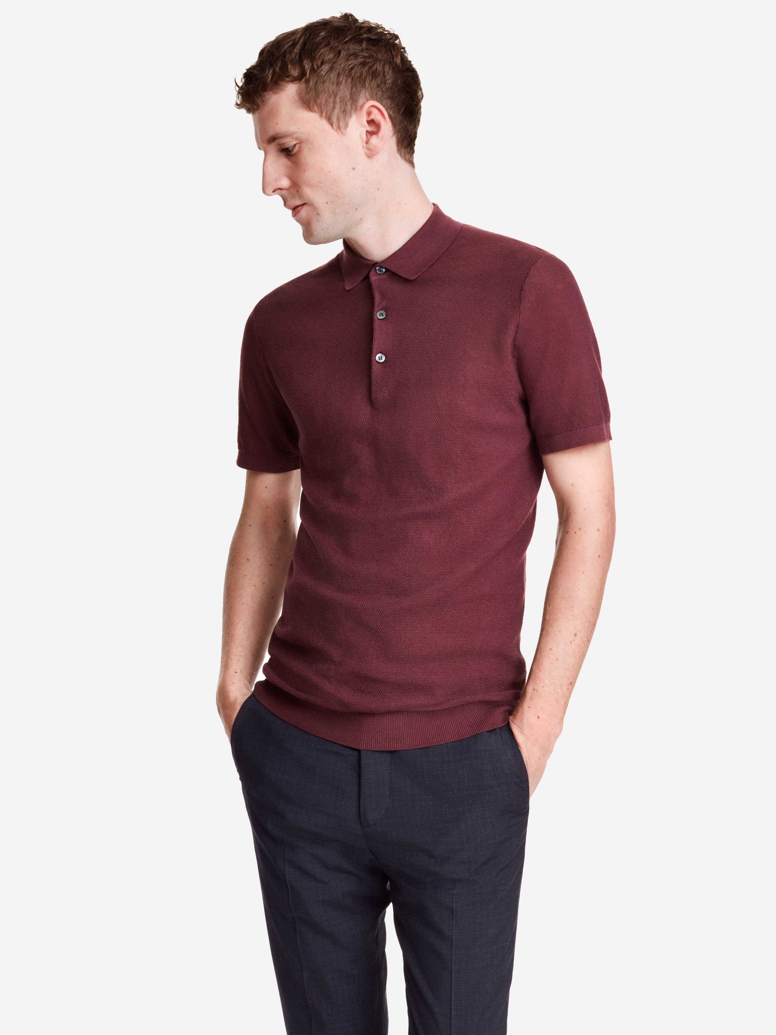 

Поло H&M 3693673 XS Бордовое