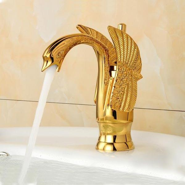 

Смеситель для раковины Art design Swan Gold Бронза