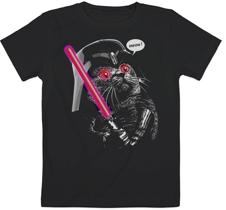 

Детская футболка Darth Meow (чёрная) 1-2 92