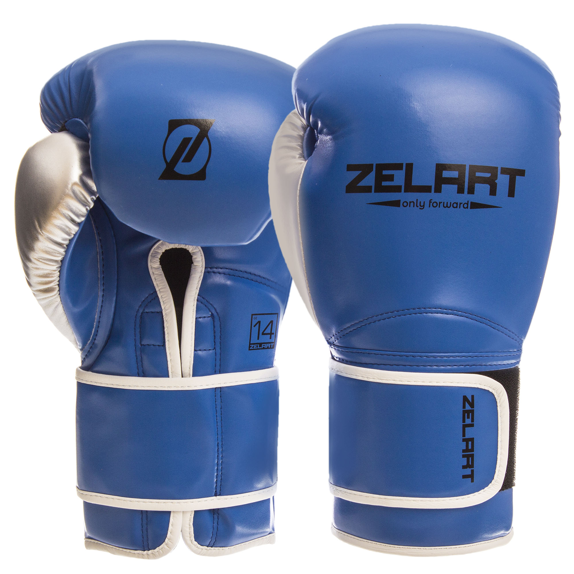 

Перчатки боксерские PU на липучке ZELART BO-1384 (р-р 10oz, синий) /2