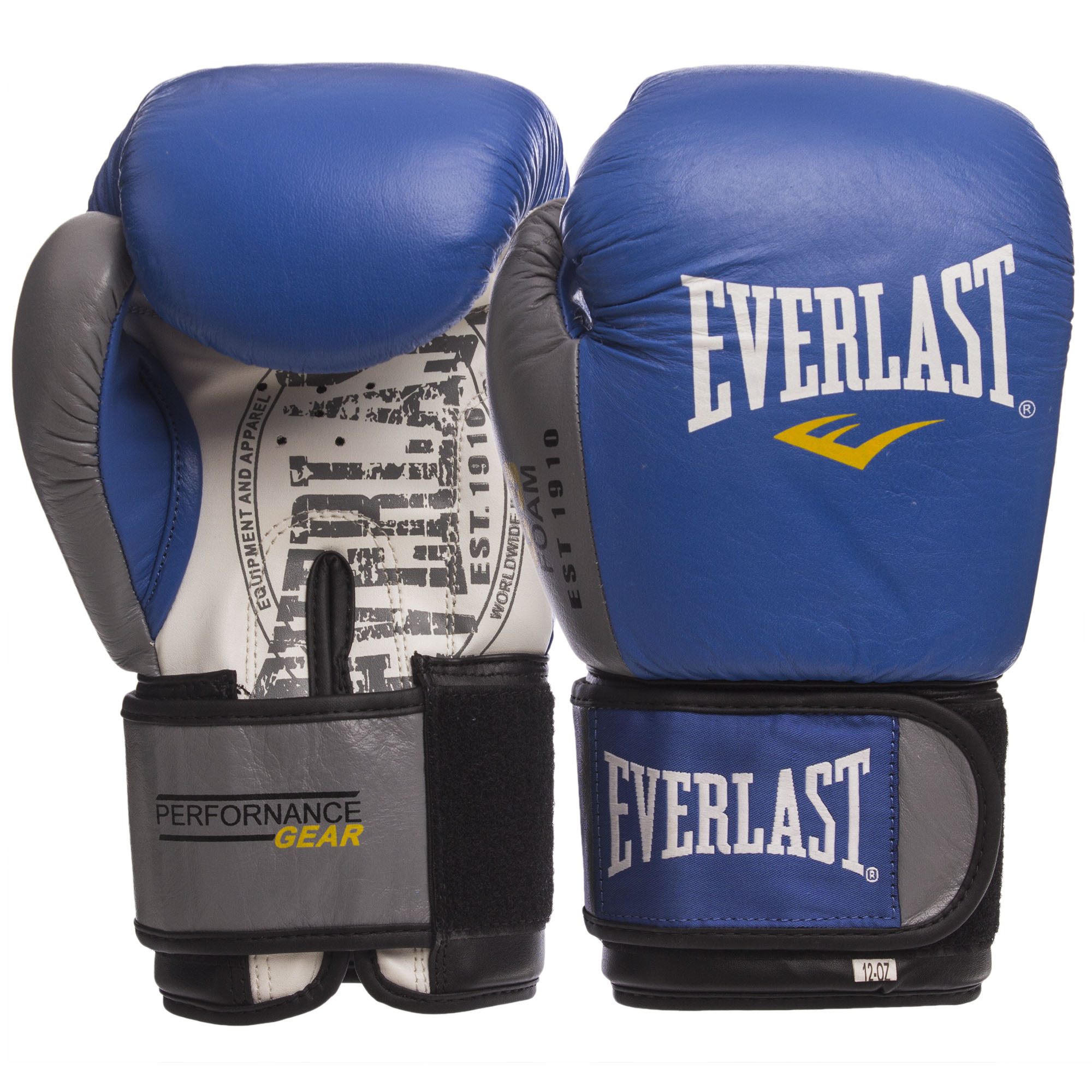 

Перчатки боксерские кожаные на шнурках EVERLAST EV-009B (р-р 12oz, синий) /2