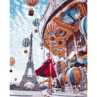 

GX22860 Картина по Номерам Воздушные шары Парижа 40х50см RainbowArt