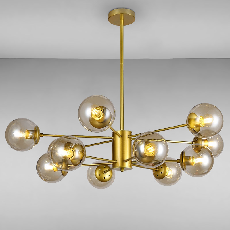 

Люстра подвесная Light House LS-14858-12 GD+BR золото