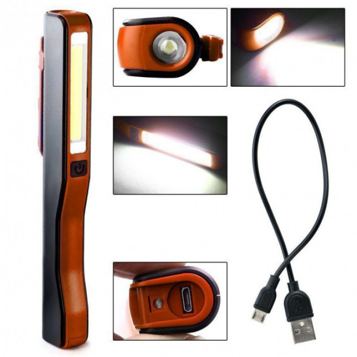

Аккумуляторный фонарик с магнитом и USB зарядкой BL-ESEN-86A COB Красный