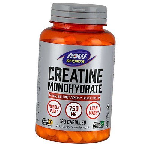 Креатин моногидрат для набора массы и энергии Creatine Monohydrate 750 Now Foods 120вегкапс 1601