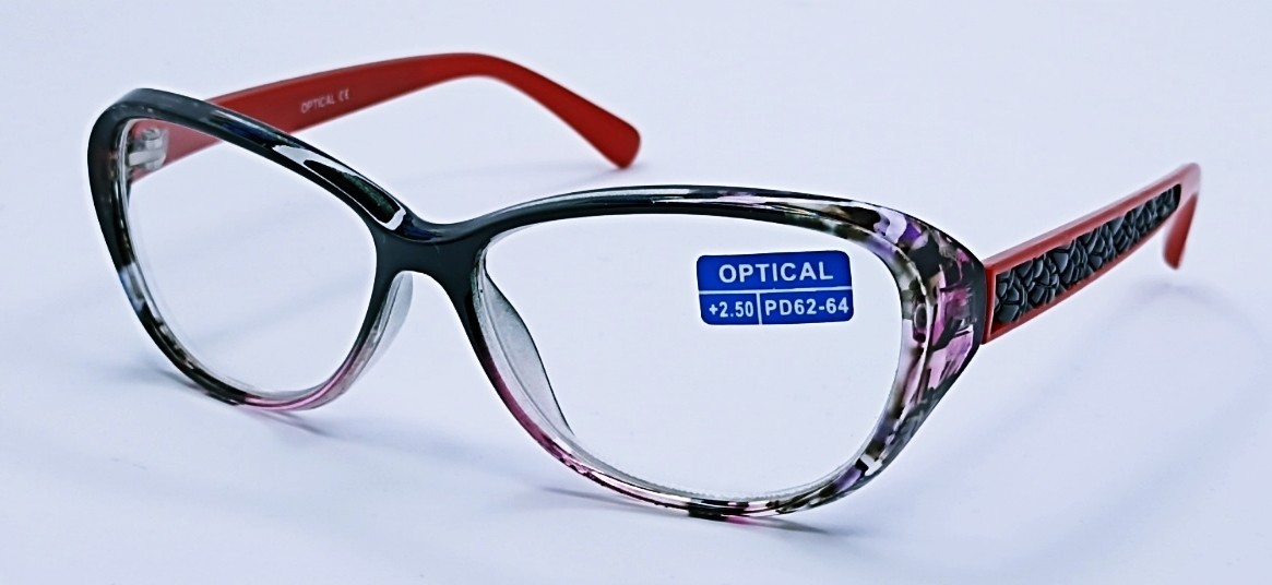 Стильные женские очки для зрения Optical красный 902-с1 +2,5 – в ...
