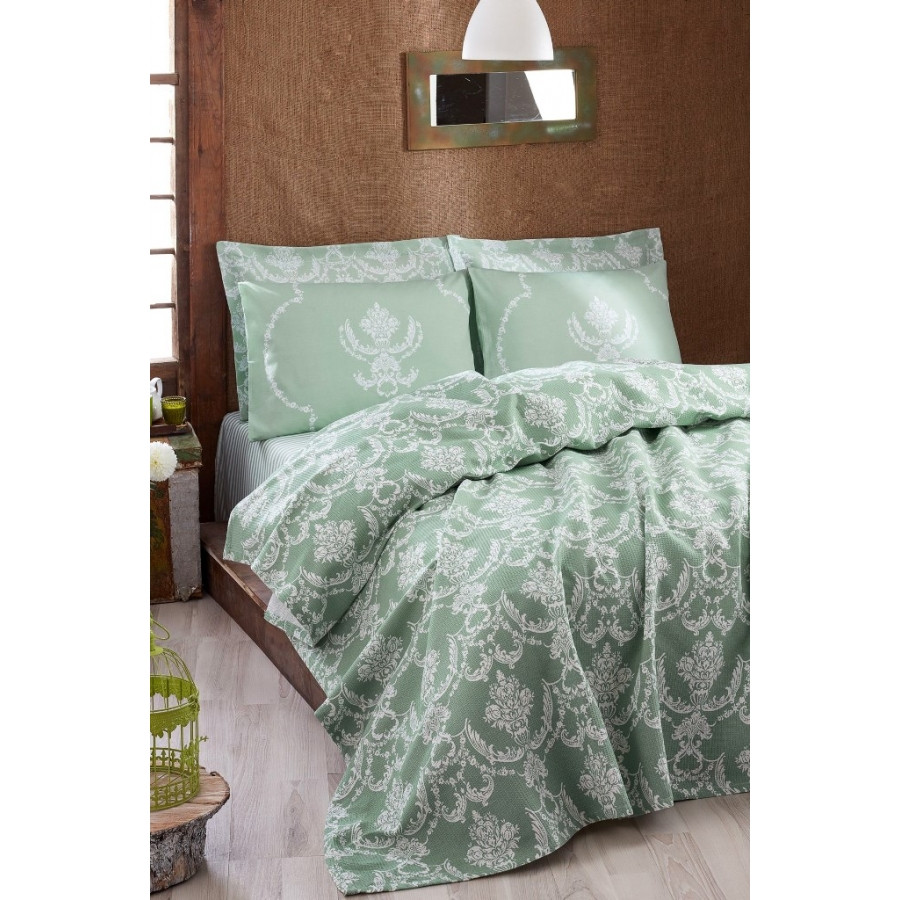 

Покрывало пике Eponj Home - Pure SuYesili вафельное 200*235