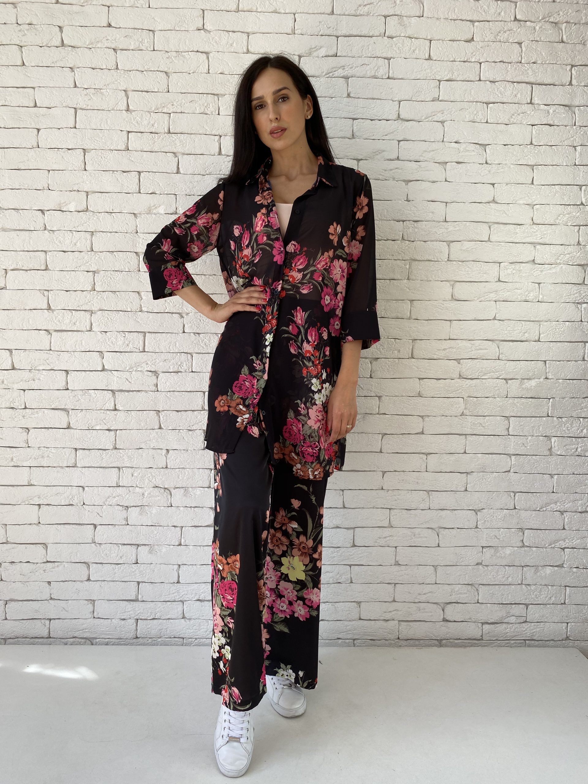 

Костюм демисезонный LIZA LU XL с широкими брюками черный