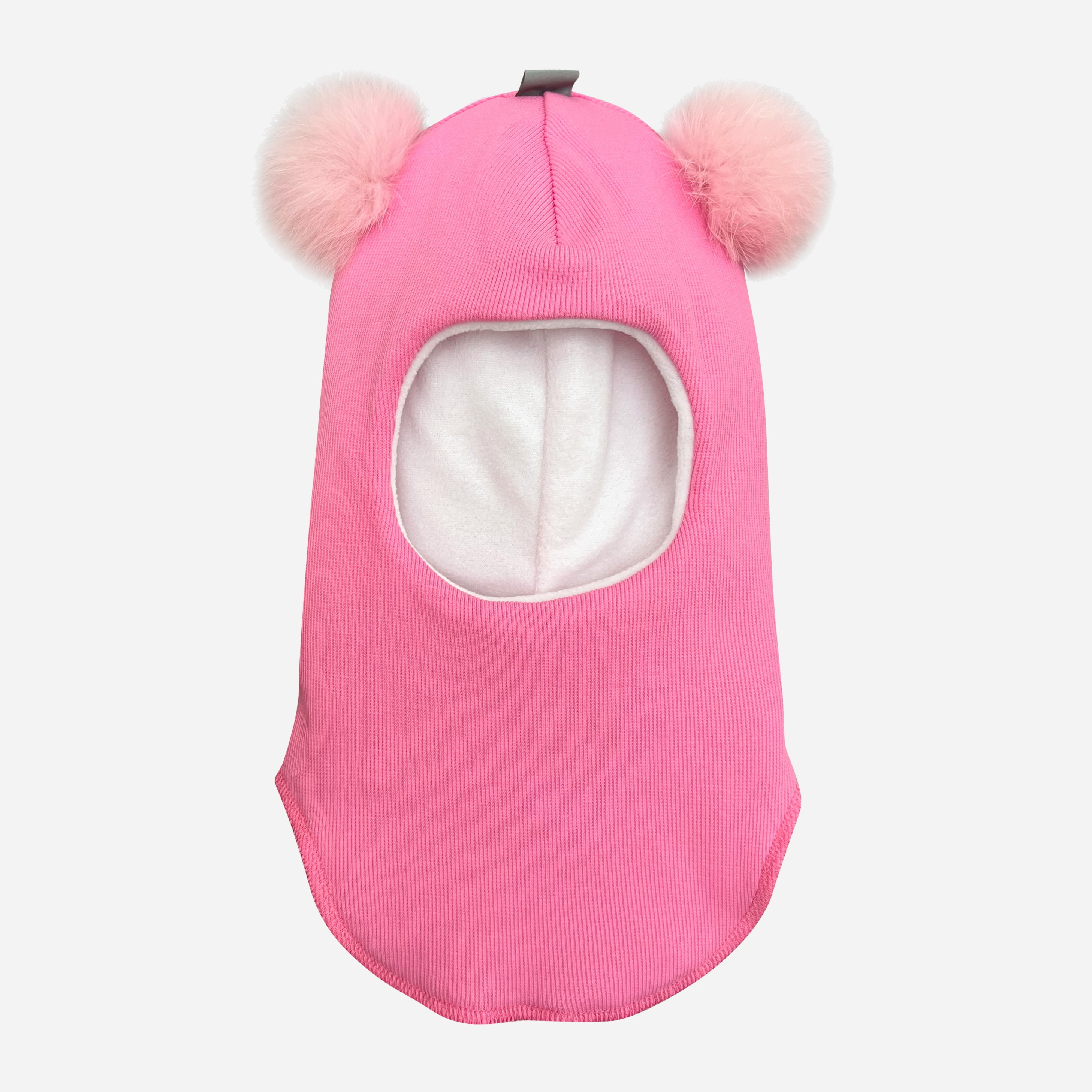 Акция на Дитяча зимова шапка-шолом з помпоном на флісі для дівчинки Babydream Кролик 2pok3bal8d 46 Рожева от Rozetka