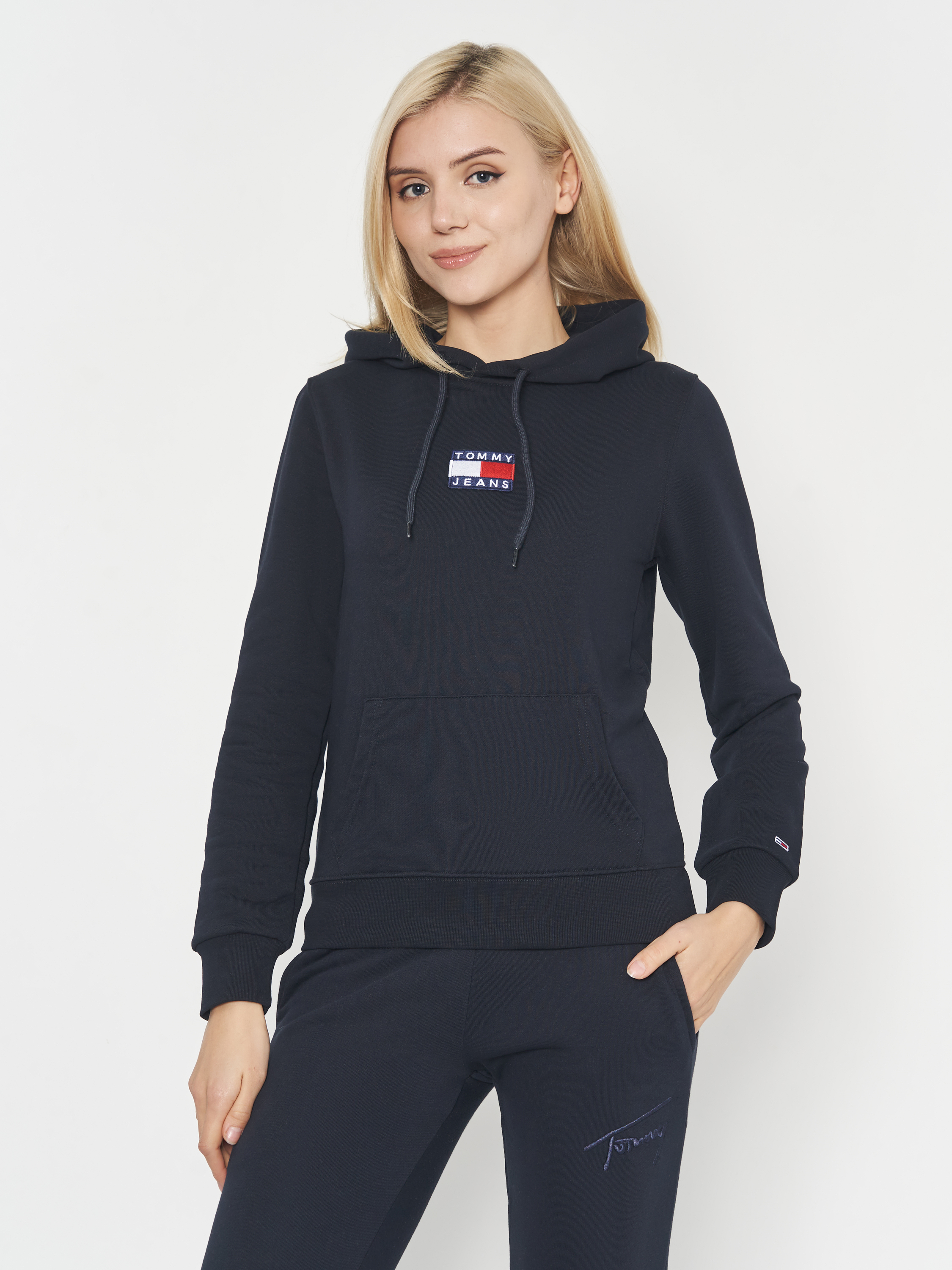 Акція на Худі жіноче Tommy Hilfiger 10956.4 XXL (50) Темно-синє від Rozetka