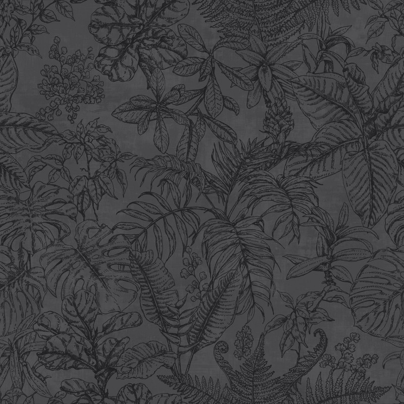 

Бумажные обои (Экологическичистые обои) Decoprint Ecodeco Essentials EE22546 черный растительный (природа)