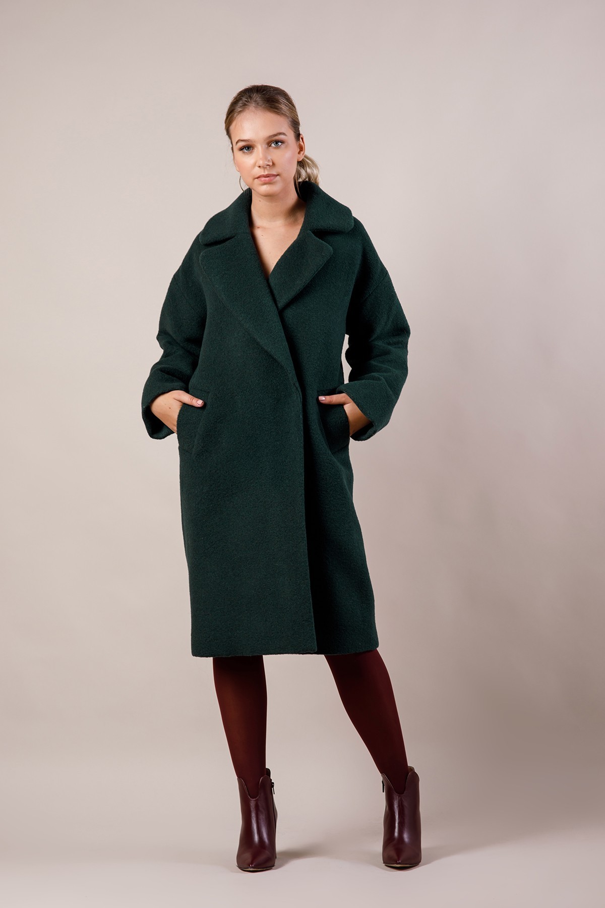 

Пальто утепленное из шерсти MOMOT M (46) изумрудное (081-green)