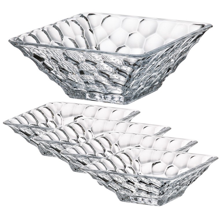 

Набор салатников 26+4*17,5 см. Crystalite Bohemia кристалайт Marble 5 пр.