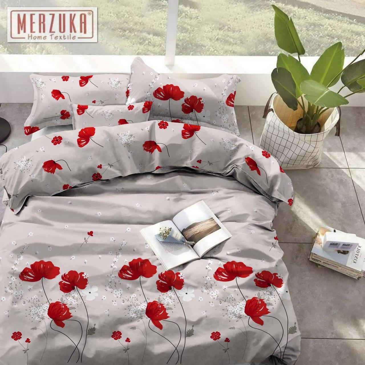 

Качественный постельный комплект MERZUKA ранфорс люкс "Poppy" Евро