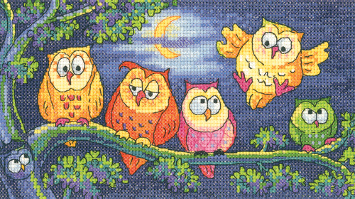 

Набір для вишивання хрестиком "Гомін сов//A Hoot of Owls" Heritage Crafts H1296