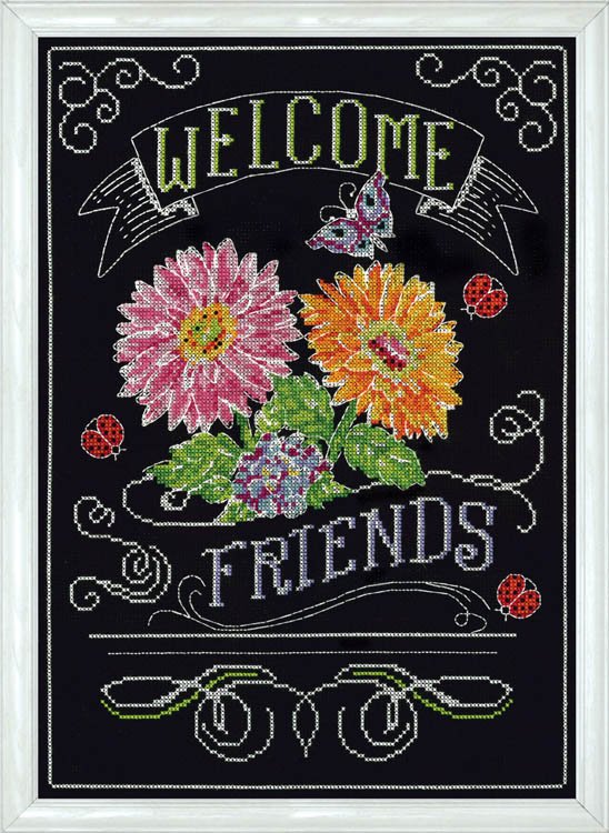 

Набір для вишивання хрестиком "Welcome Friends Chalkboard//Ласкаво просимо друзі" Design Works dw2867
