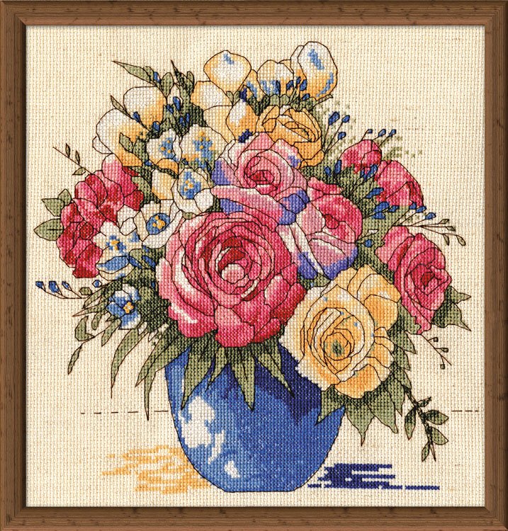 

Набір для вишивання хрестиком "Pastel Floral Vase//Пастельна ваза з квітами" Design Works dw3248