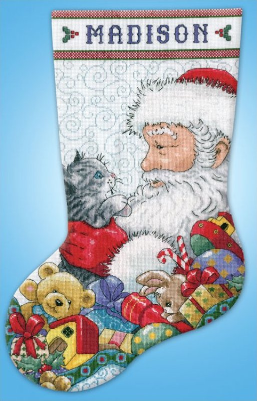 

Набір для вишивання хрестиком "Santa & Kitten//Санта і кошеня" Design Works dw5973