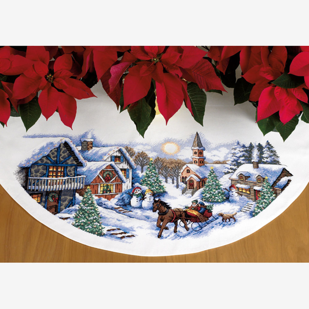 

Набір для вишивання хрестиком "Поїздка в сутінках//Sleigh Ride Tree Skirt" DIMENSIONS 70-08830