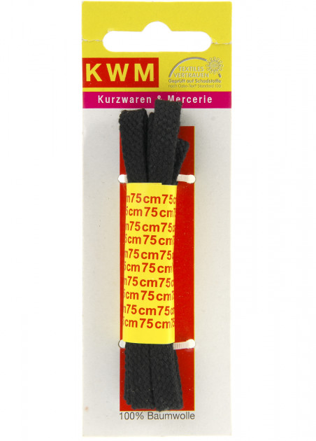 

Шнурки 75 см KWM черный H1-221260