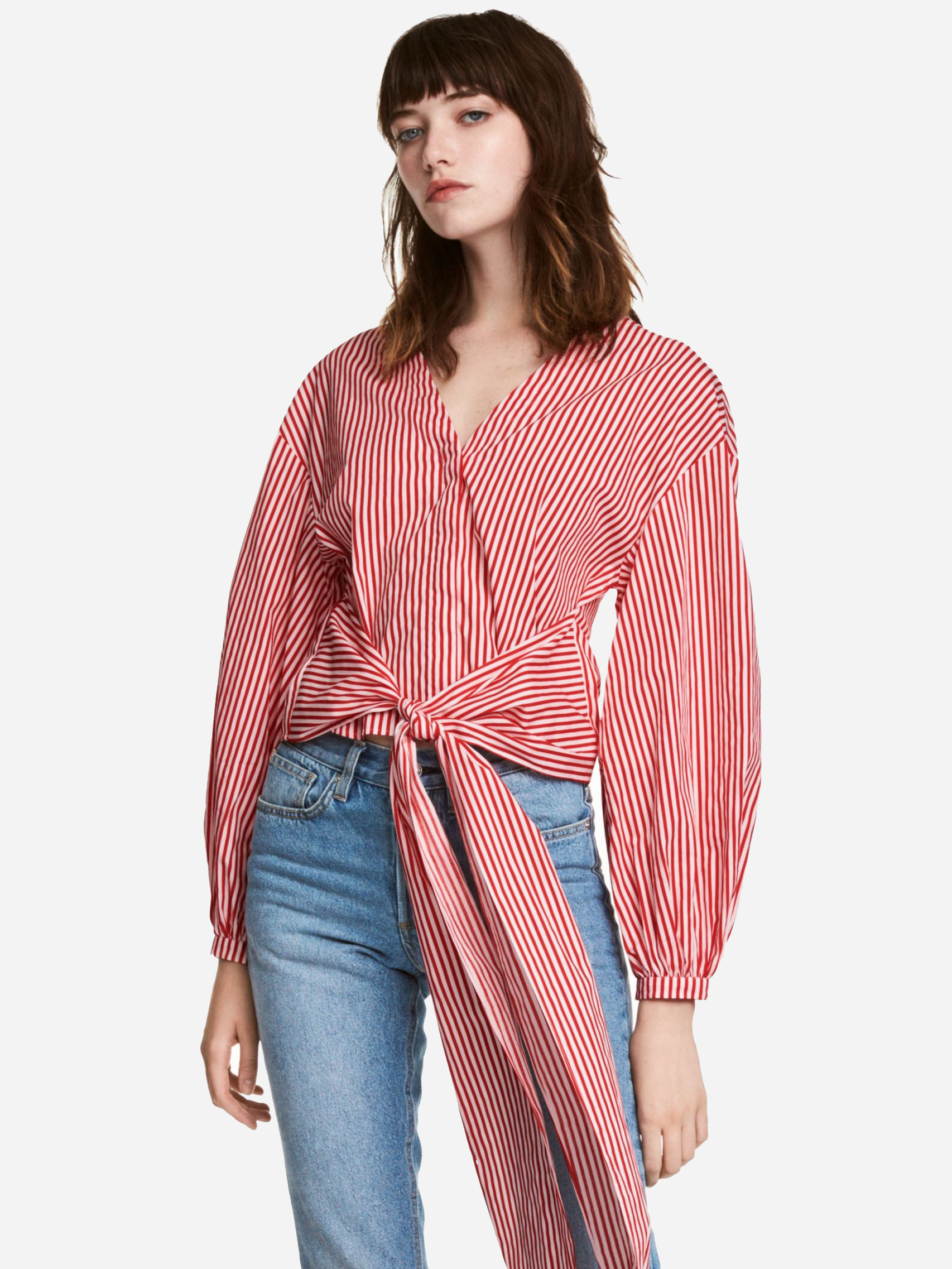 

Блузка H&M 05457156-1 42 Красная с белым