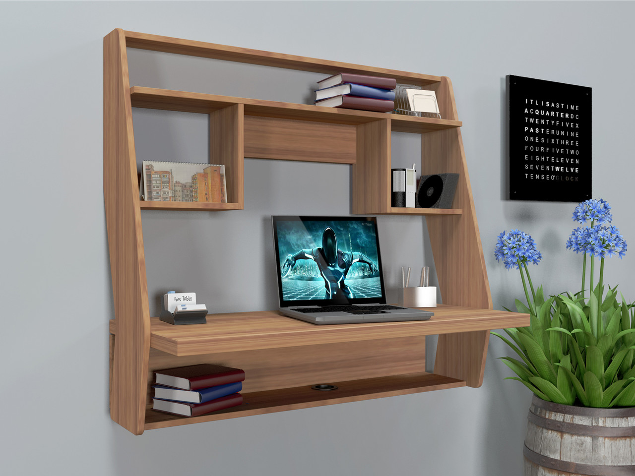 

Навесной компьютерный стол Comfy Home AirTable-III LB орех