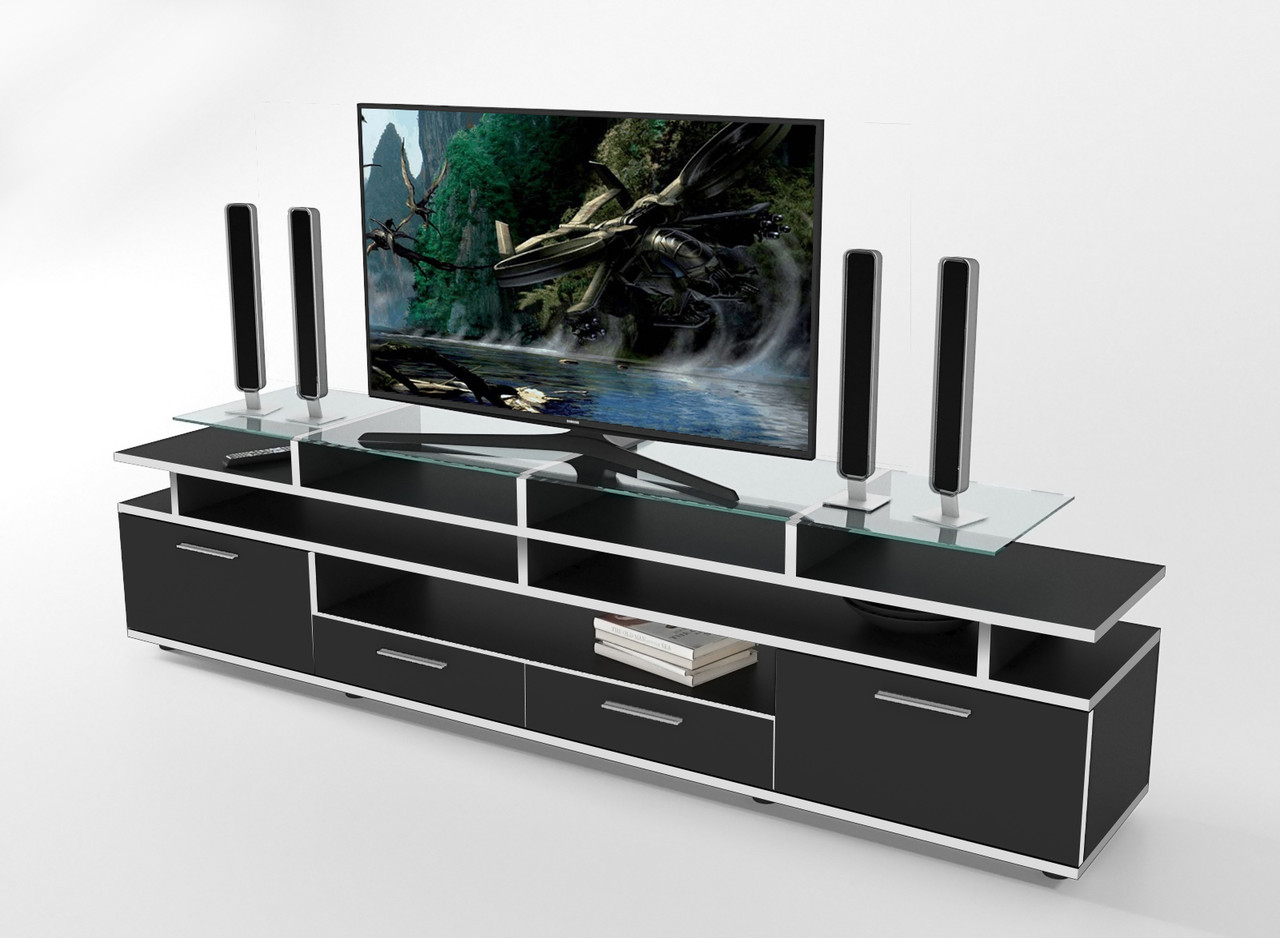 

Тумба для ТВ Comfy Home Cinema черный/белый