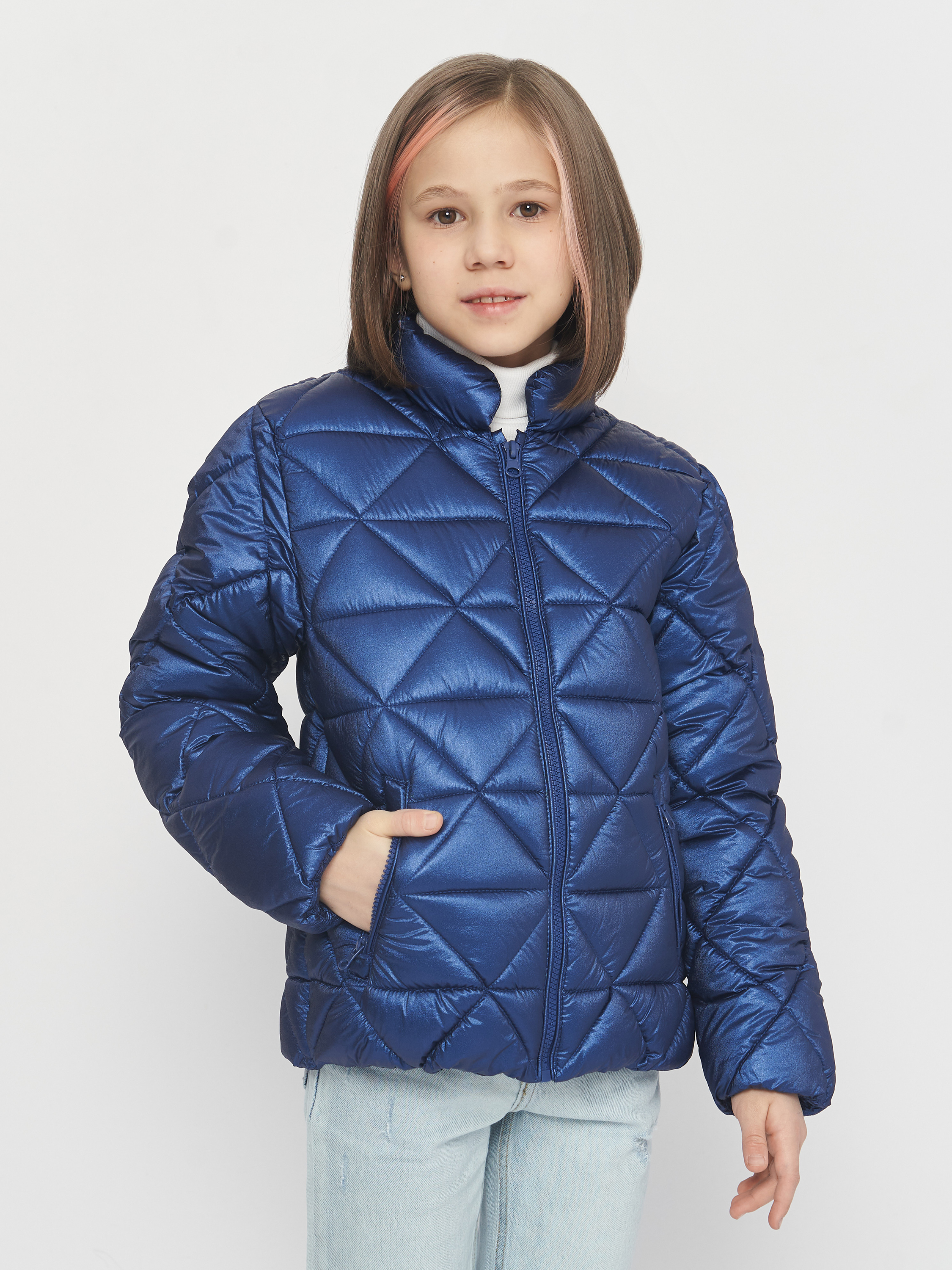 Акция на Дитяча демісезонна куртка для дівчинки Minoti 12COAT 15 37633JNR 116-122 см Темно-синя от Rozetka