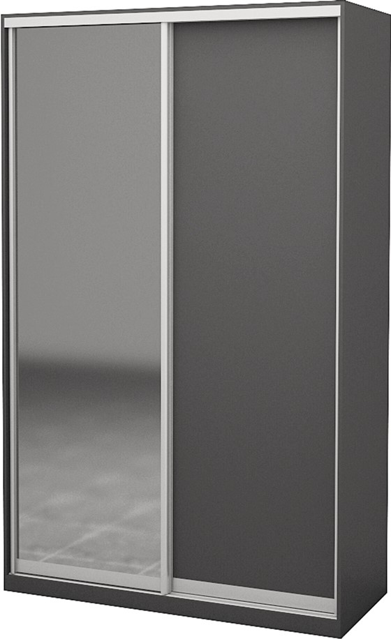 

Шкаф-купе двухдверный Roko 160х242х60 см ДСП + Зеркало Серый
