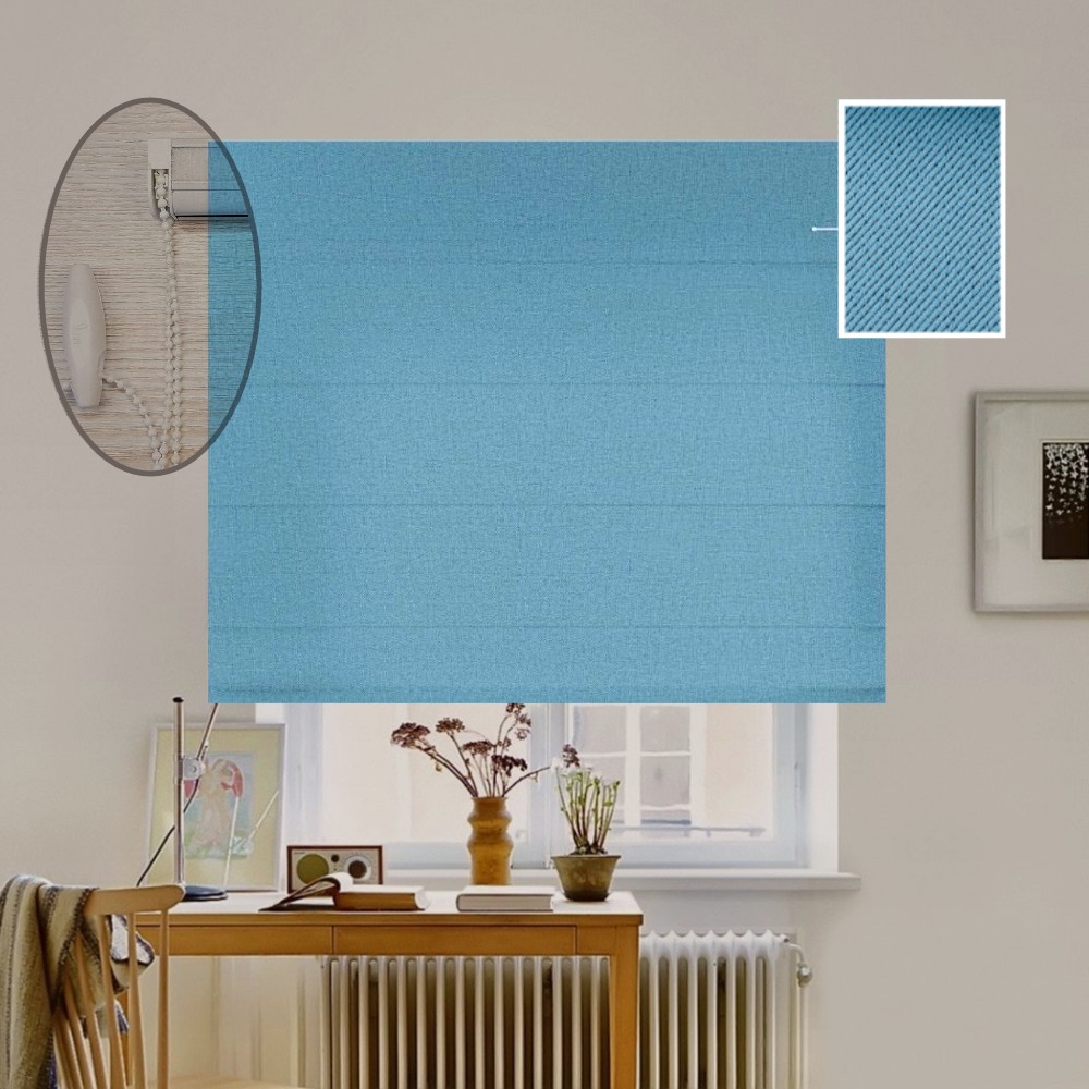 

Римская штора система Lux Coullise InHt Блэкаут Perfect 09 Голубой 160х160 см