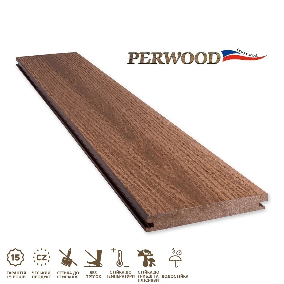 

Террасная композитная доска Perwood Real Massive Дуб Светлый 161х21х4000 мм (400078)