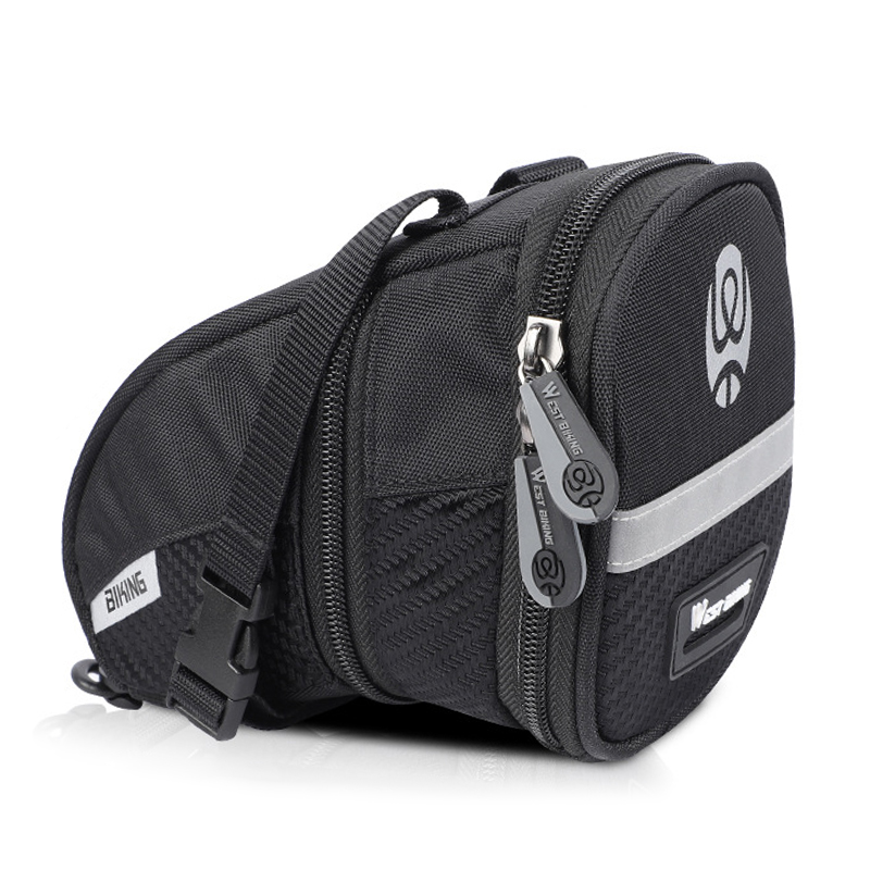 

Сумка велосипедная West Biking 0707228 1,1L под седло Black с отражателями