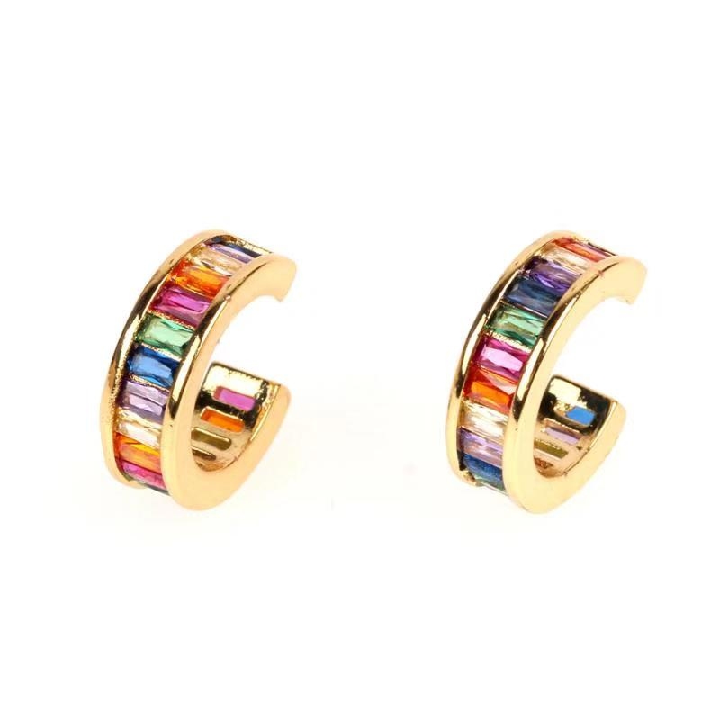 

Серьги-каффы разноцветные широкие Rainbow Cuffs(vs-744)