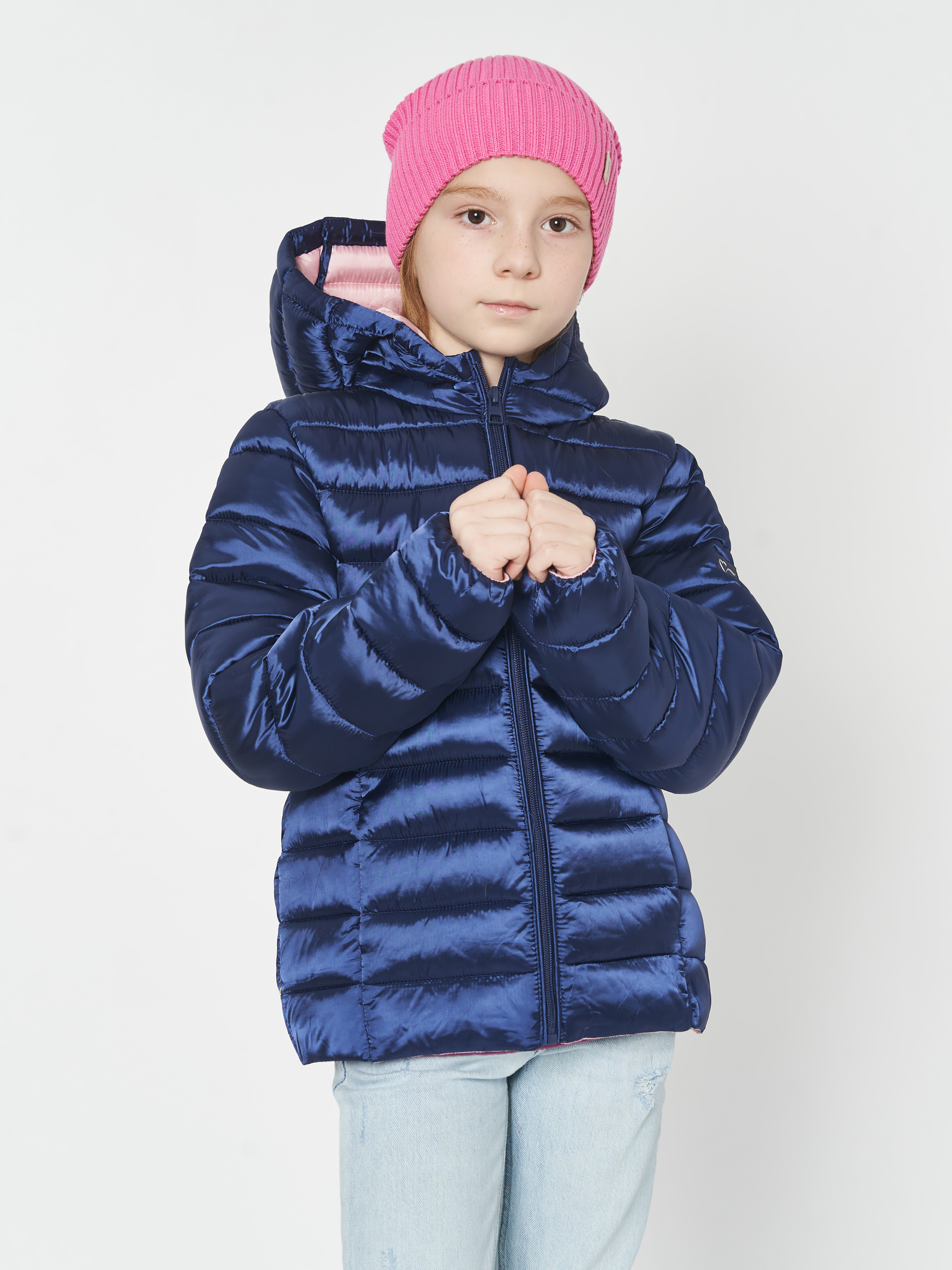 Акция на Дитяча демісезонна куртка для дівчинки Minoti 12COAT 9 37627JNR 116-122 см Темно-синя от Rozetka