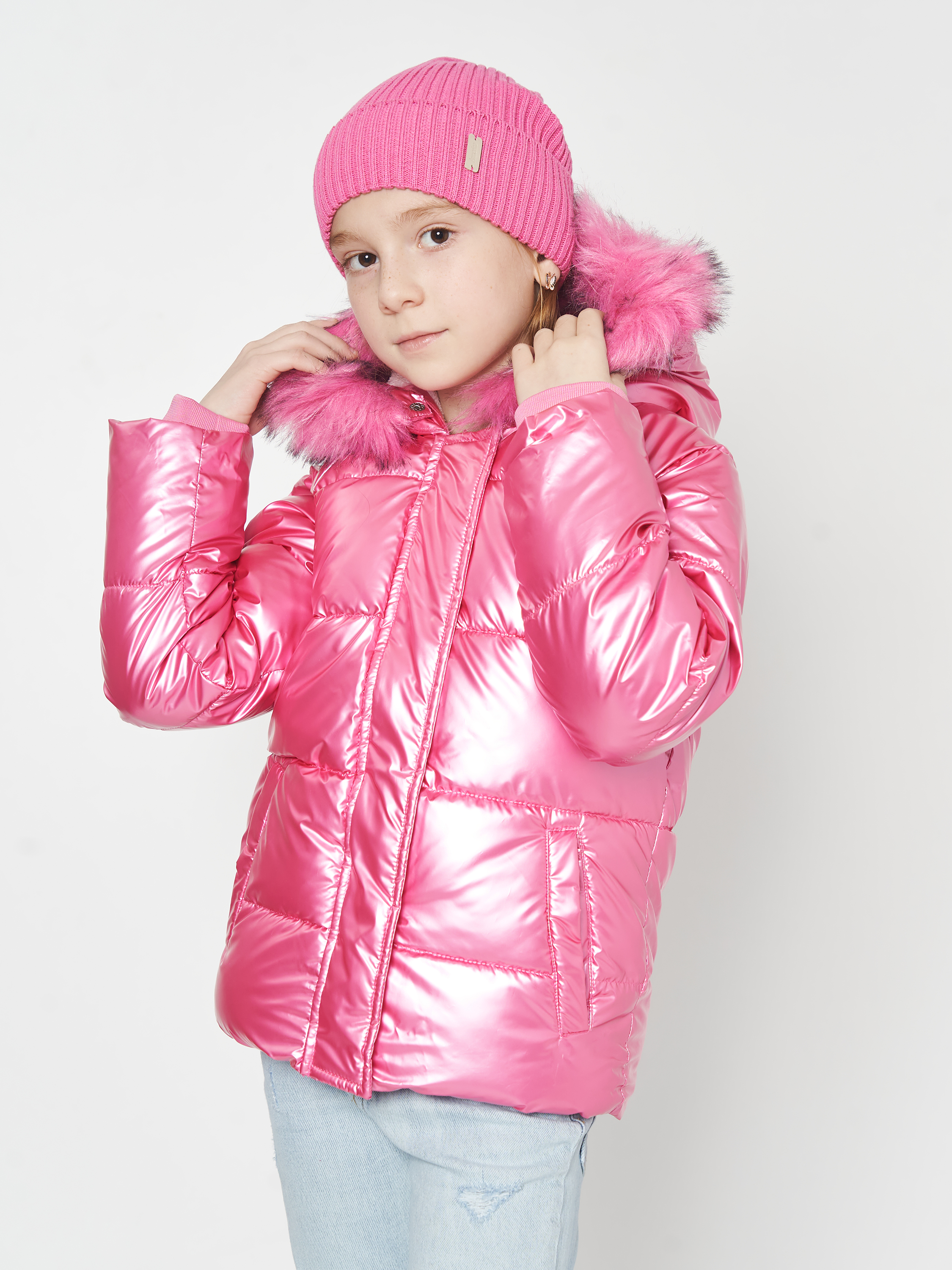 Акция на Дитяча зимова куртка для дівчинки Minoti Crunch 4 37043JNR 122-128 см Рожева от Rozetka