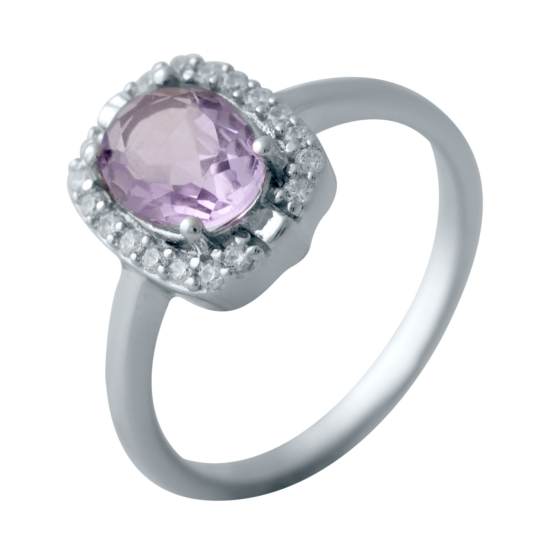 

Серебряное кольцо SilverLine с натуральным аметистом 17 размер