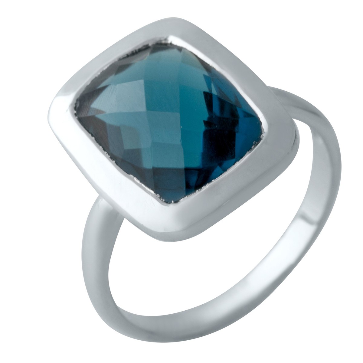

Серебряное кольцо SilverLine с натуральным топазом Лондон Блю 17 размер
