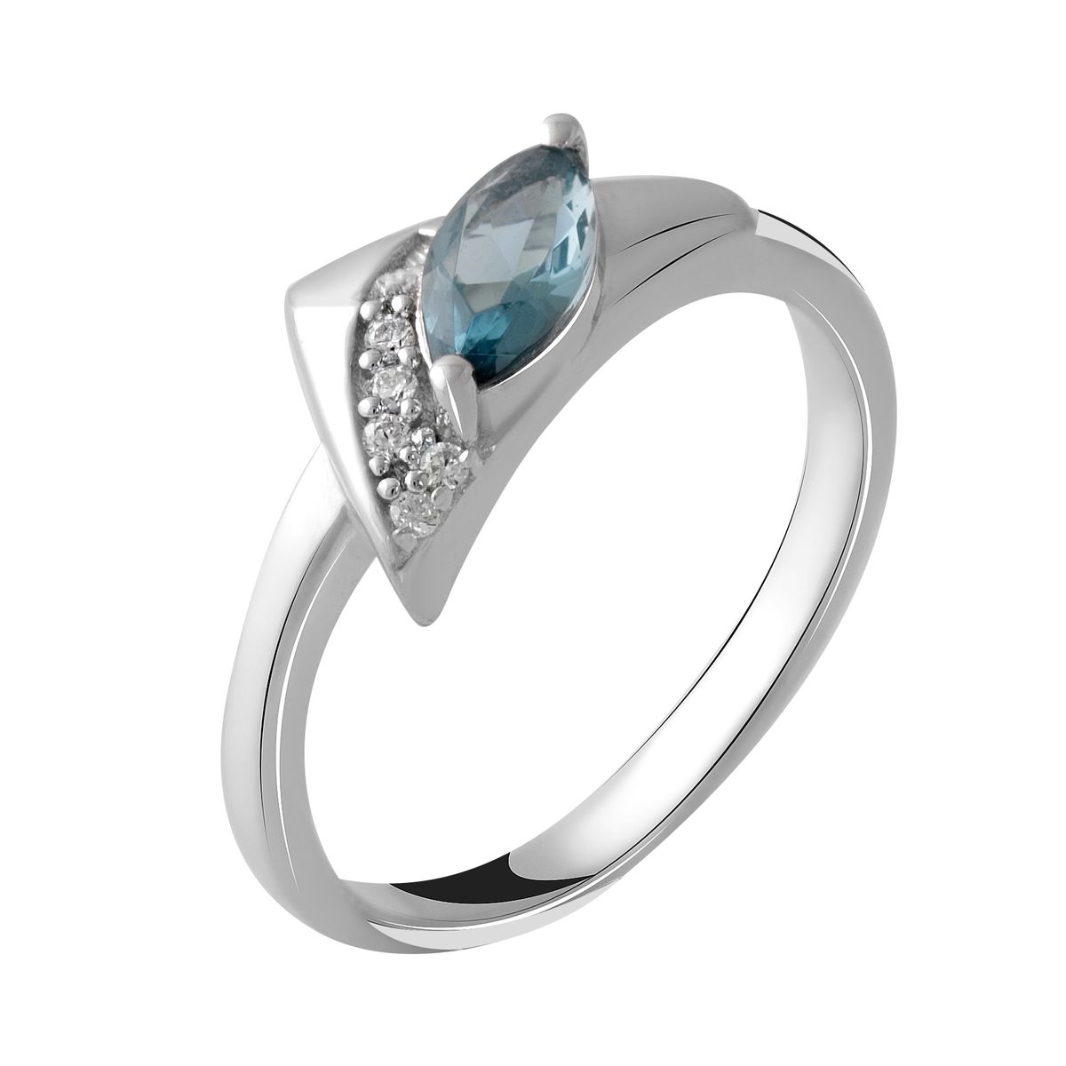 

Серебряное кольцо SilverLine с топазом Лондон Блю 0.45ct 18.5 размер