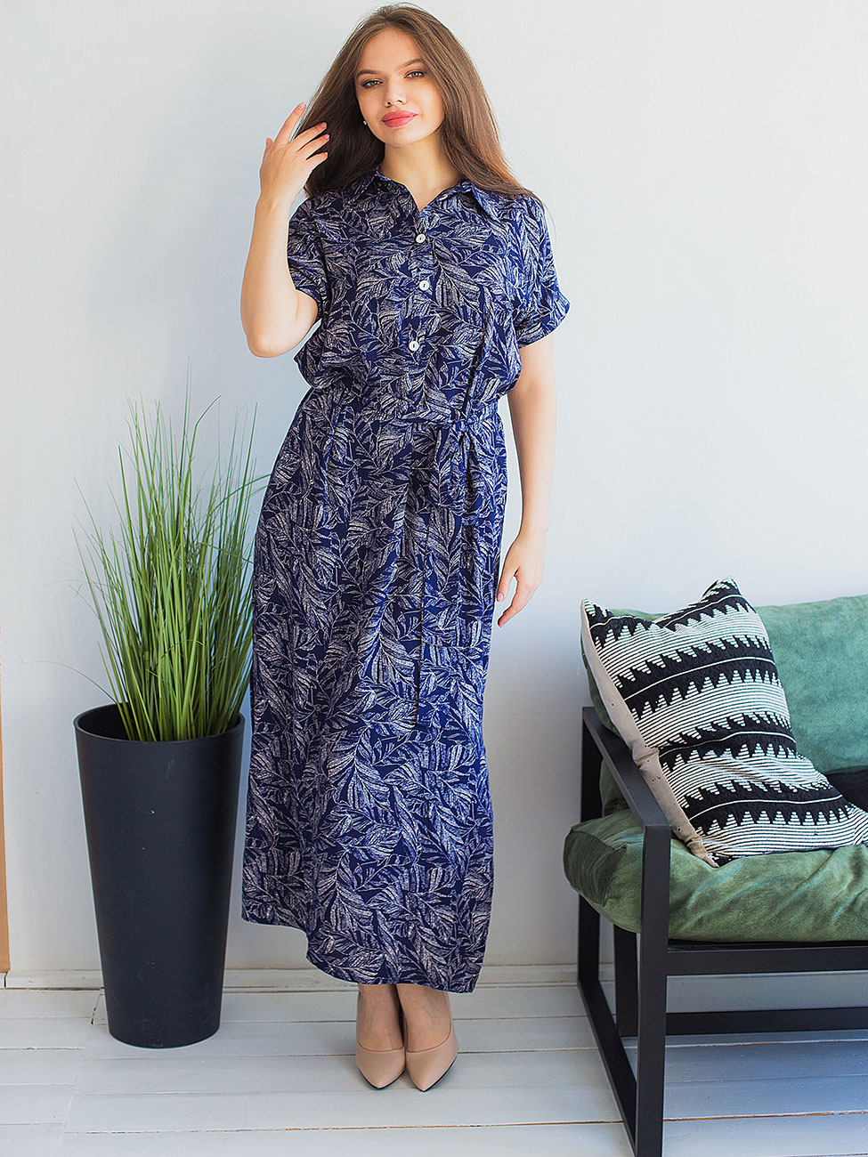 

Красивое длинное платье size+ Синий XL Vikamoda 3006
