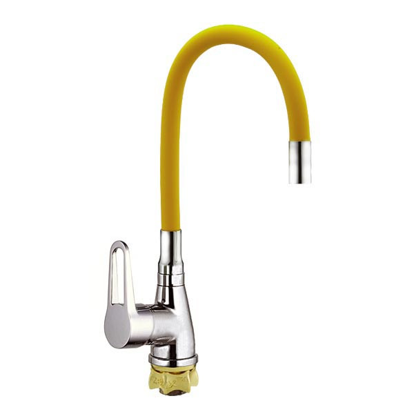 

Смеситель для кухни с желтым гибким изливом ZERIX SOP7 146 (ST3165)