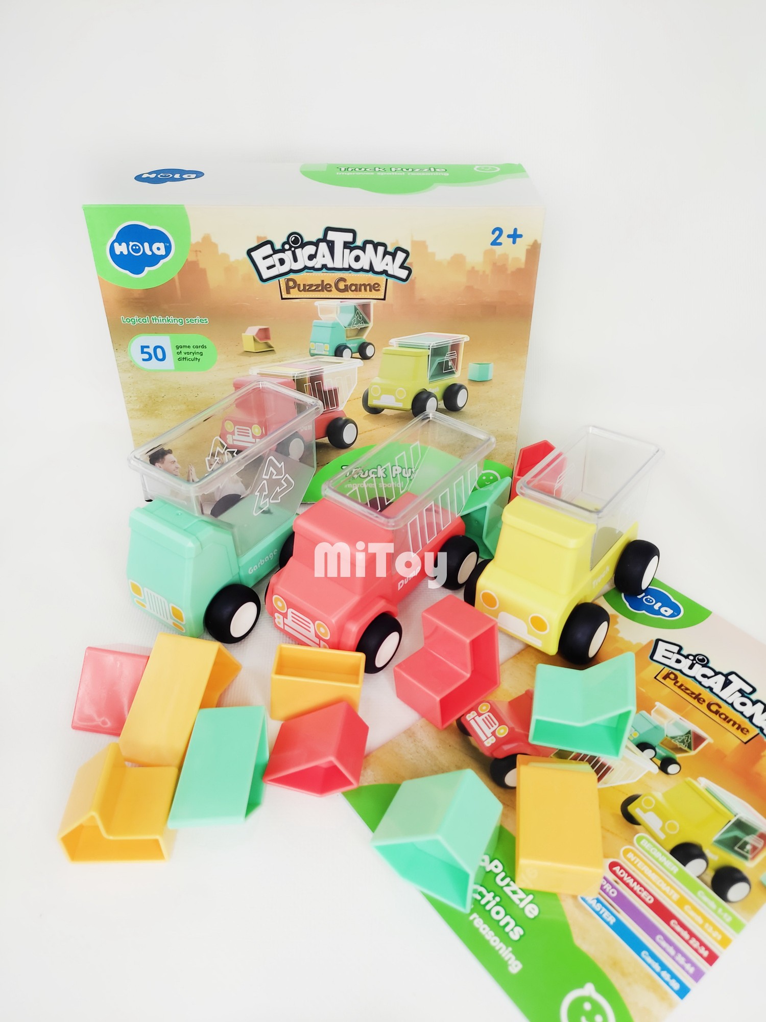 Развивающая игрушка Hola Toys Машинки пазлы 3 шт., с фигурами и ...