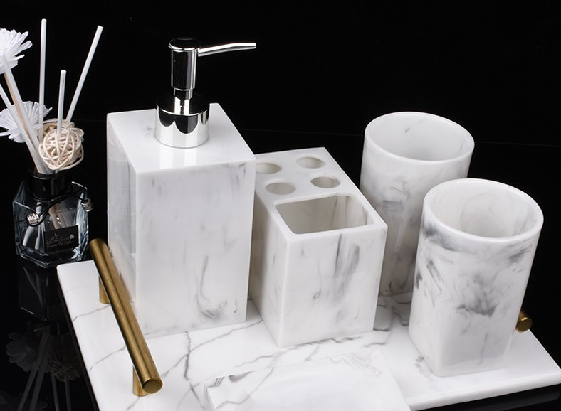 

Набор аксессуаров для ванной Marble Art Мраморный 5 предметов RD-116