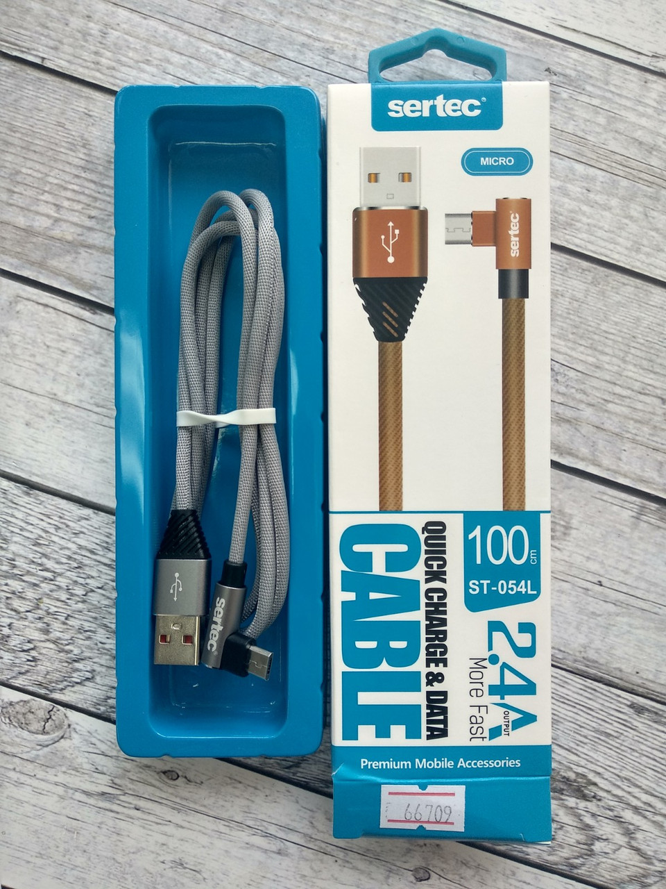 Кабель Usb Micro USB Sertec ST-054L 2.4A 1m (Г-образный, метал ...