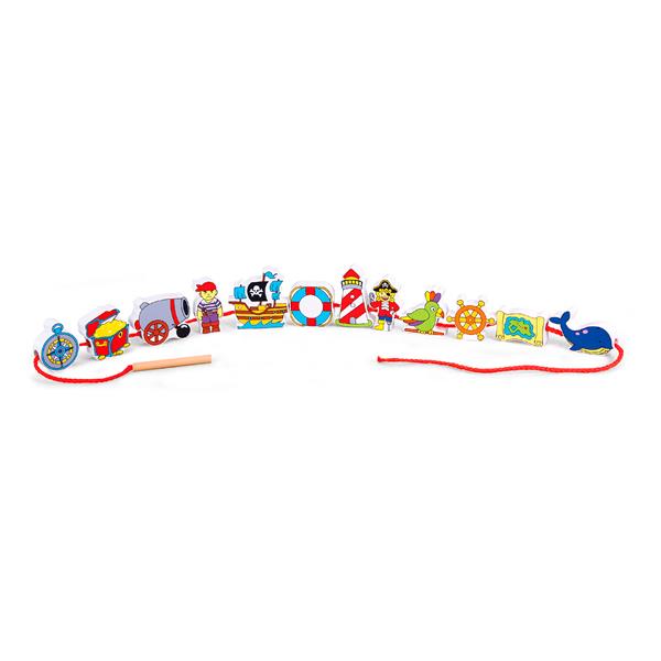 

Шнуровка развивающая Viga Toys Пират 12 фигурок дерево разноцветный AFK 59852VG