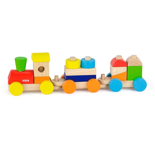 

Транспорт Viga Toys Цветной поезд-конструктор деревянный разноцветный AFK 51610