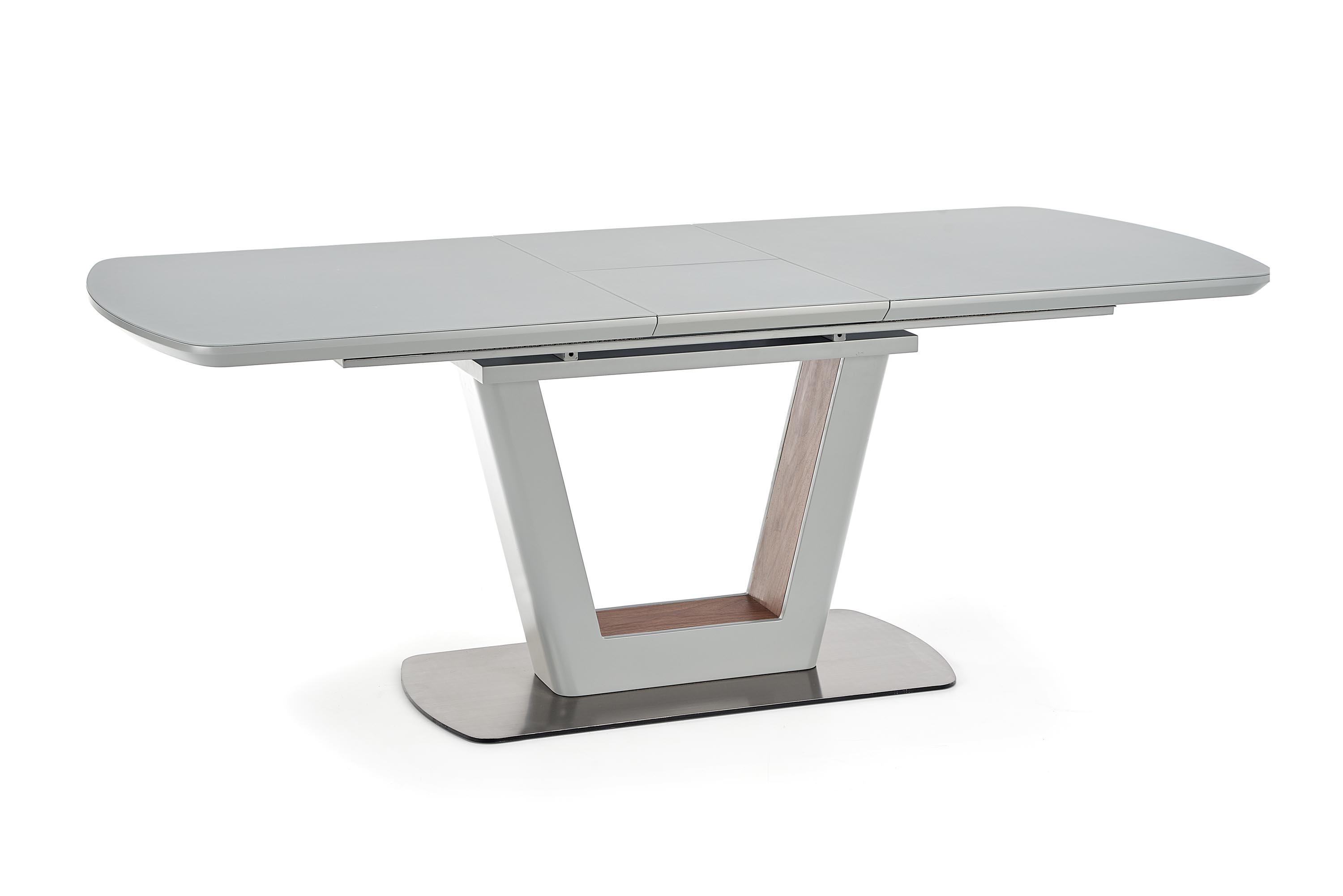 

Раскладной обеденный стол в гостиную, кухню Bilotti 160(200)x90 стекло/МДФ, сталь светло-серый Halmar Польша