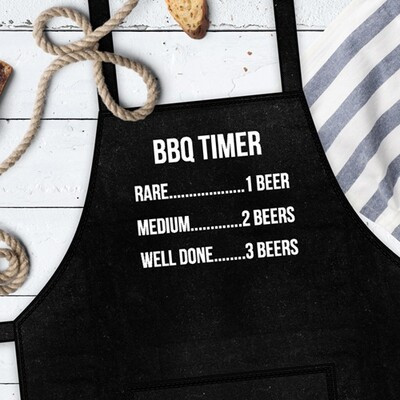 

Фартук с надписью "BBQ TIMER" Черный (PRF009)